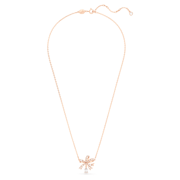 Hyperbola 项链, 蝴蝶结, 小号, 白色, 玫瑰金色饰面 - Swarovski, 5656741