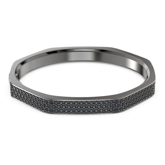 Dextera bangle, Octagon shape, Black, Ruthenium plated - Swarovski, 5656843