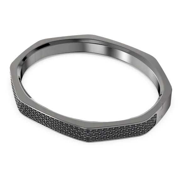 Brățară fixă Dextera, Formă octogonală, Negru, Placat cu ruteniu - Swarovski, 5656843