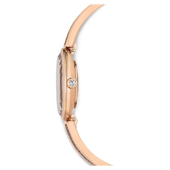 Crystal Rock Oval watch, Swiss Made, Crystal bracelet, Gray, Rose gold-tone finish - Swarovski, 5656857