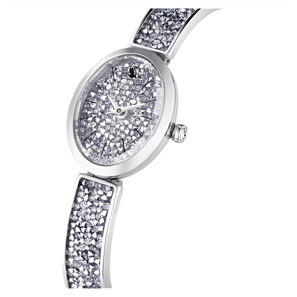 Crystal Rock Oval Saat, İsviçre Üretimi, Kristal bileklik, Gümüş Rengi, Paslanmaz çelik - Swarovski, 5656881