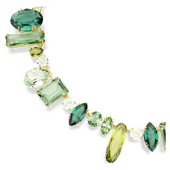 Gema ネックレス, ミックスカット, グリーン, 18Kゴールドコーティング - Swarovski, 5657388