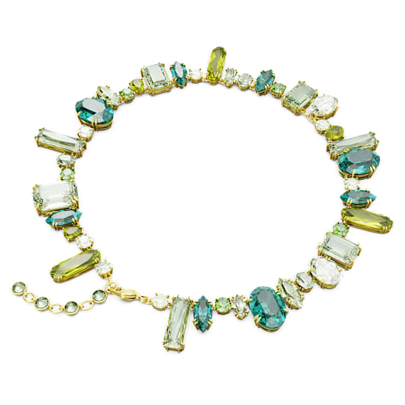 Gema ネックレス, ミックスカット, グリーン, ゴールドトーン・プレーティング - Swarovski, 5657388