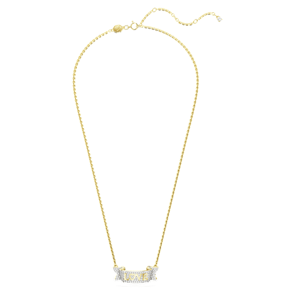 Volta Love 项链, 白色, 镀金色调 - Swarovski, 5657725