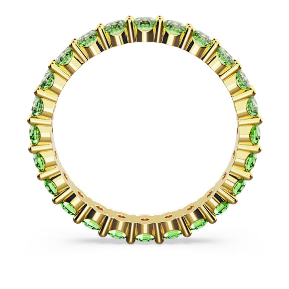 Matrix ring, Round cut, Green, Gold-tone plated - Swarovski, 5658659