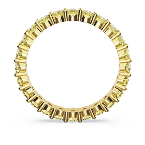 Matrix ring, Round cut, Yellow, Gold-tone plated - Swarovski, 5658663