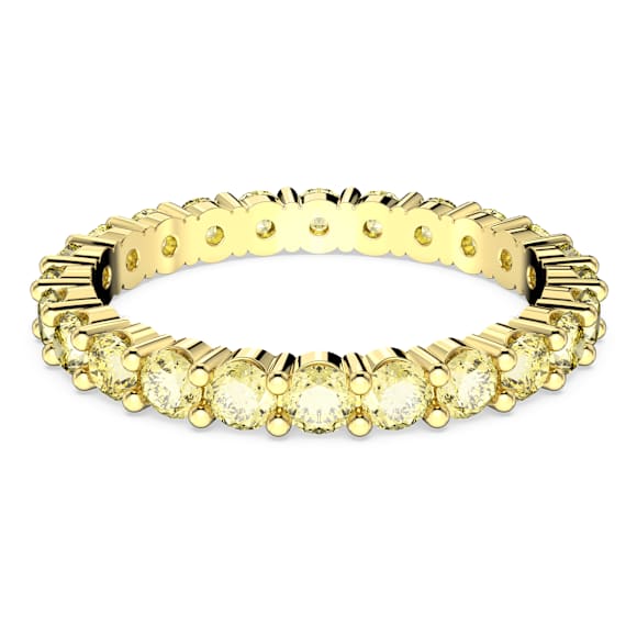 Matrix ring, Round cut, Yellow, Gold-tone plated - Swarovski, 5658665