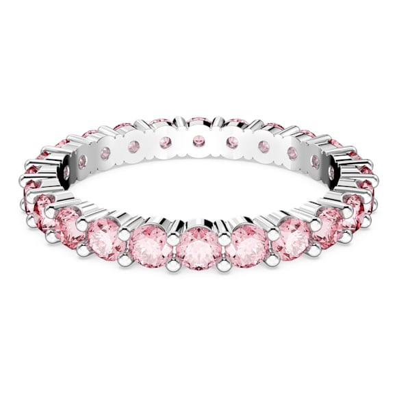 Inel Matrix, Tăietură rotundă, Roz, Placat cu rodiu - Swarovski, 5658853
