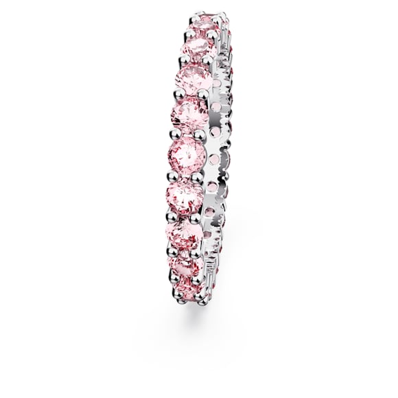 Inel Matrix, Tăietură rotundă, Roz, Placat cu rodiu - Swarovski, 5658853