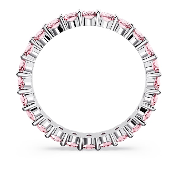 Inel Matrix, Tăietură rotundă, Roz, Placat cu rodiu - Swarovski, 5658853