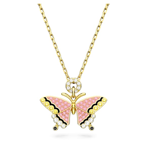 Idyllia pendant, Butterfly, Multicolored, Gold-tone plated - Swarovski, 5658857