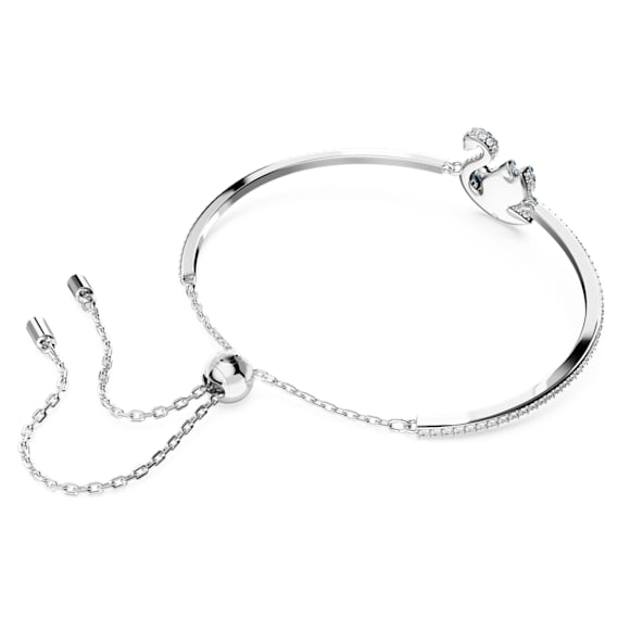 Swan Armreif, Schwan, Blau, Rhodiniert - Swarovski, 5660595