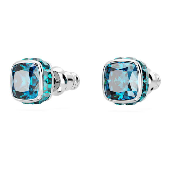 Birthstone 스터드 이어링, 스퀘어 컷, 12월, 블루, 로듐 플래팅 - Swarovski, 5660796