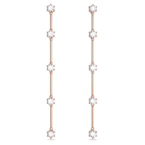 Constella Drop-Ohrhänger, Rundschliff, Weiß, Roségold-Legierungsschicht - Swarovski, 5661463
