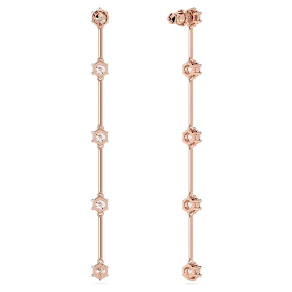 Constella Drop-Ohrhänger, Rundschliff, Weiß, Roségold-Legierungsschicht - Swarovski, 5661463
