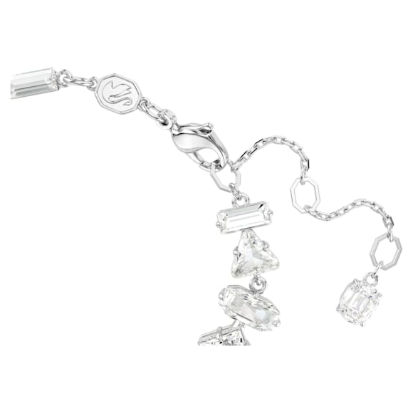 Mesmera armband, Verschillende slijpvormen, Wit, Rodium toplaag - Swarovski, 5661529
