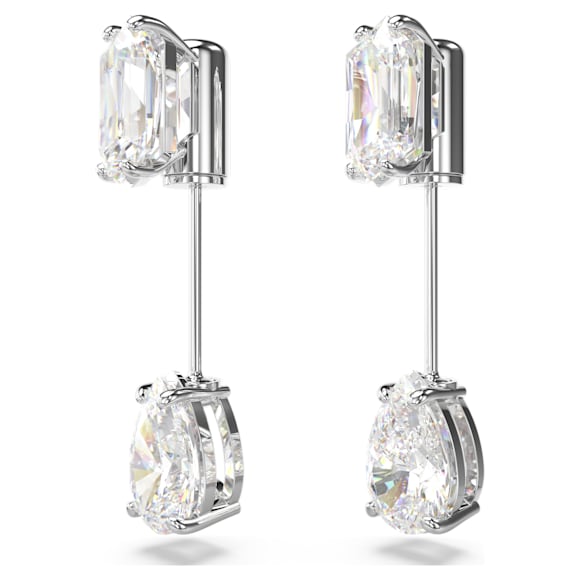 Mesmera Çubuk küpeler, Karışık kesimler, Beyaz, Rodyum kaplama - Swarovski, 5661682