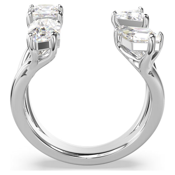Mesmera Offener Ring, Verschiedene Schliffe, Weiß, Silberfarbenes Finish - Swarovski, 5661702