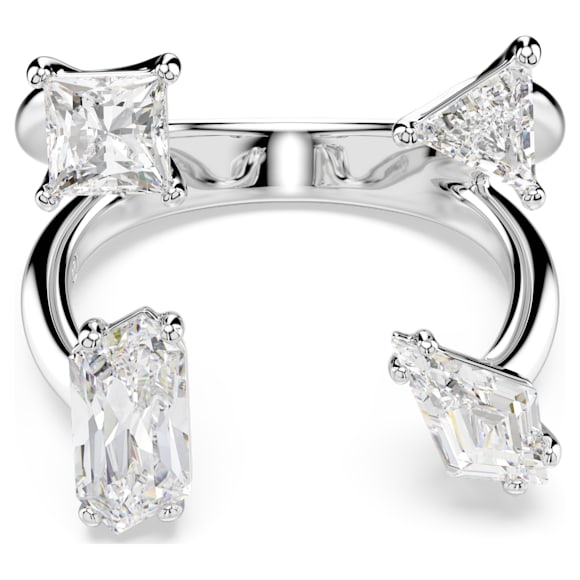 Mesmera Offener Ring, Verschiedene Schliffe, Weiß, Silberfarbenes Finish - Swarovski, 5661704