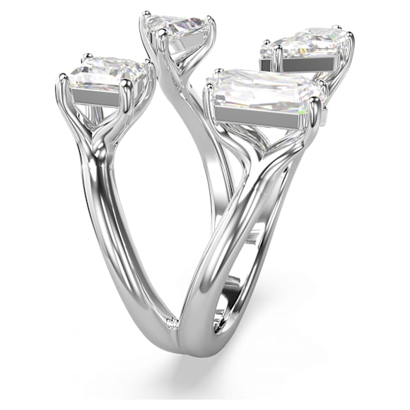 Mesmera open ring, Mixed cuts, White, Silver-tone finish - Swarovski, 5661706