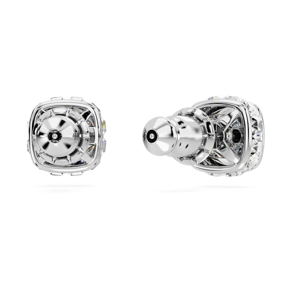 Clous d'oreilles Birthstone, Taille Carré, Avril, Blanches, Métal rhodié - Swarovski, 5661957