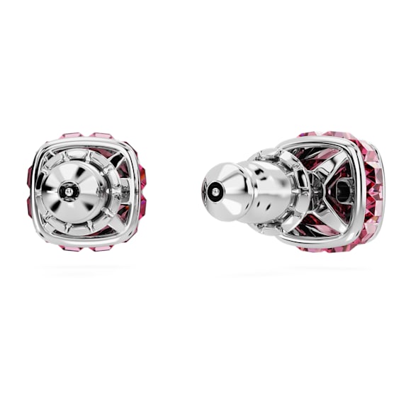 Clous d'oreilles Birthstone, Taille Carré, Octobre, Roses, Métal rhodié - Swarovski, 5661960