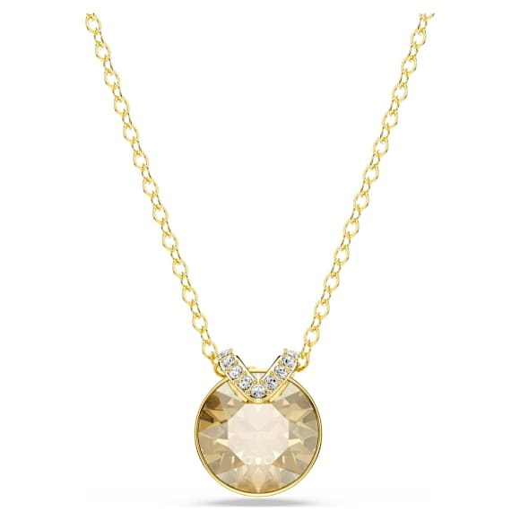 Bella V ペンダント, ラウンドカット, ゴールド系, 18Kゴールドコーティング - Swarovski, 5662091