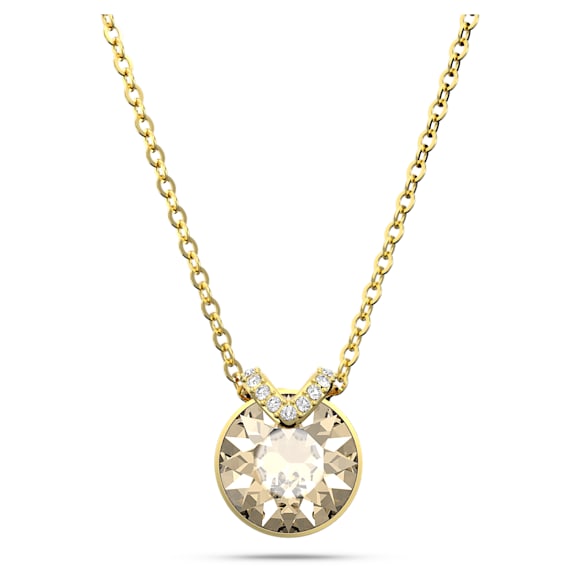 Bella V pendant, Round cut, Gold tone, Gold-tone plated - Swarovski, 5662091