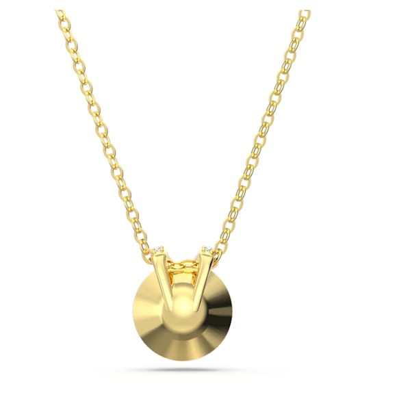 Bella V pendant, Round cut, Gold tone, Gold-tone plated - Swarovski, 5662091