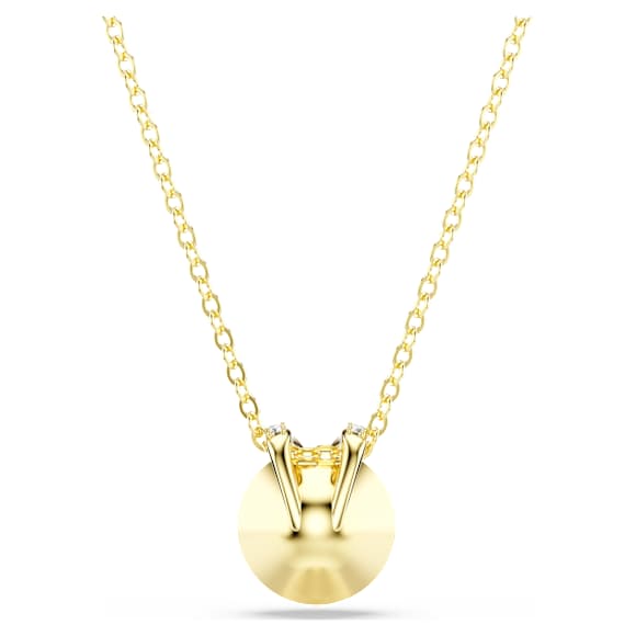 Bella V pendant, Round cut, Gold tone, Gold-tone plated - Swarovski, 5662091