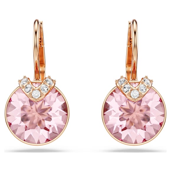 Orecchini pendenti Bella V, Taglio Round, Rosa, Finitura oro rosa 18K - Swarovski, 5662114