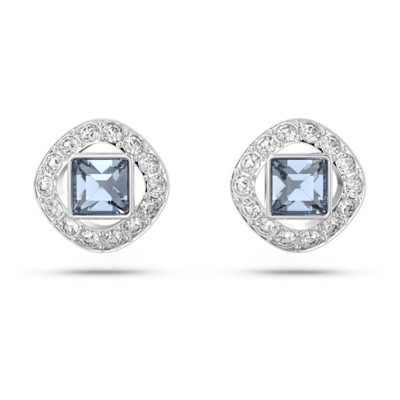 Clous d'oreilles Una Angelic, Taille Carré, Bleues, Métal rhodié - Swarovski, 5662143