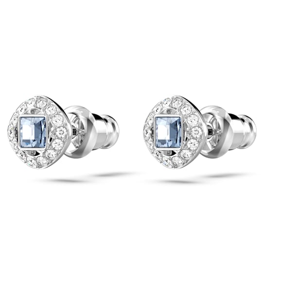 Clous d'oreilles Una Angelic, Taille Carré, Bleues, Métal rhodié - Swarovski, 5662143