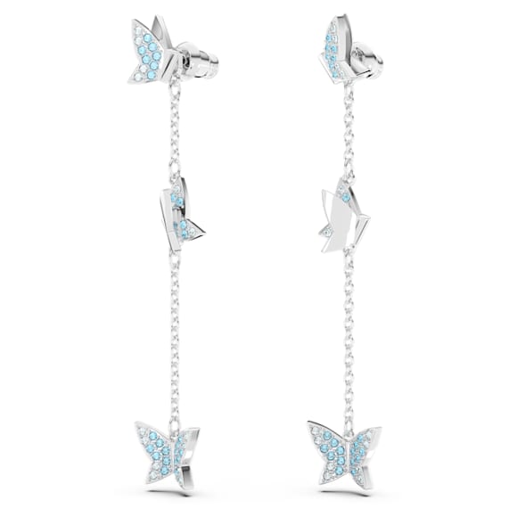 Idyllia Lilia 드롭 이어링, 나비, 블루, 로듐 플래팅 - Swarovski, 5662182