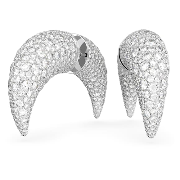Brincos stud Sublima, Lua, Grande, Branco, Lacado a ródio - Swarovski, 5662285
