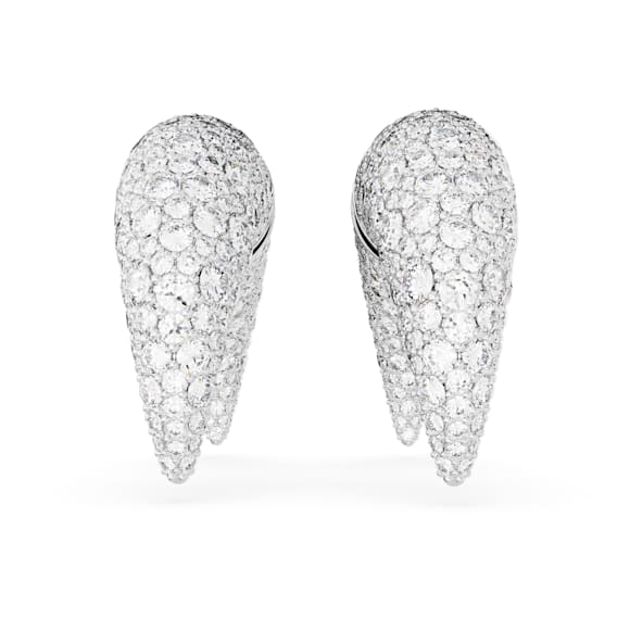 Brincos stud Sublima, Lua, Grande, Branco, Lacado a ródio - Swarovski, 5662285