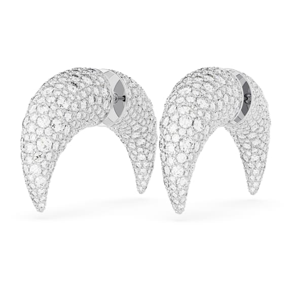 Brincos stud Sublima, Lua, Grande, Branco, Lacado a ródio - Swarovski, 5662285