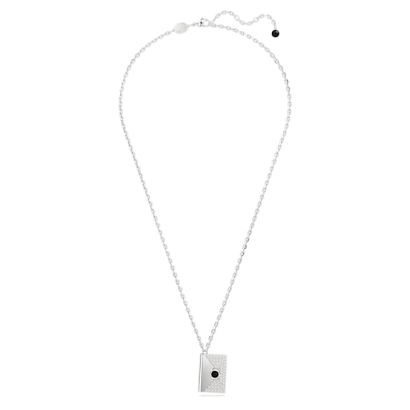 Letra 項鏈, 情書, 白色, 鍍白金色 - Swarovski, 5662873