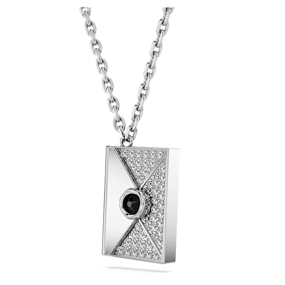 Letra 項鏈, 情書, 白色, 鍍白金色 - Swarovski, 5662873