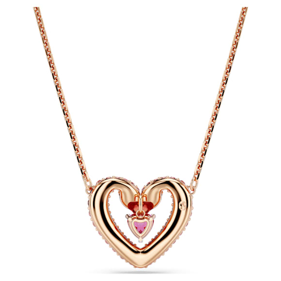 Una necklace, Heart, Pink, Rose gold-tone plated - Swarovski, 5662874