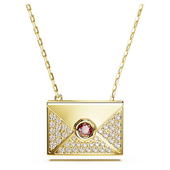 Letra necklace, Love letter, Multicolored, Gold-tone plated - Swarovski, 5662878
