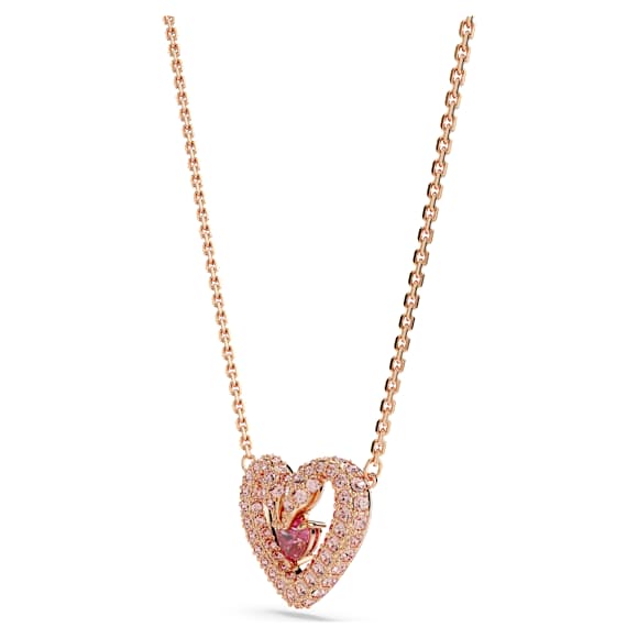 Una set, Heart, Pink, Rose gold-tone plated - Swarovski, 5662884