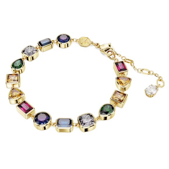 Stilla Tennis bracelet, Mixed cuts, Multicolored, Gold-tone plated - Swarovski, 5662925