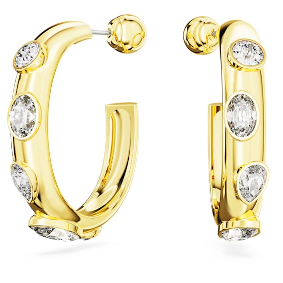 Anneaux d'oreilles Imber, Tailles variées, Blanches, Placage de ton or - Swarovski, 5663261