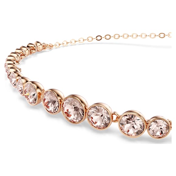 Imber Emily 手链, 混合式圆形切割, 粉红色, 玫瑰金色饰面 - Swarovski, 5663393