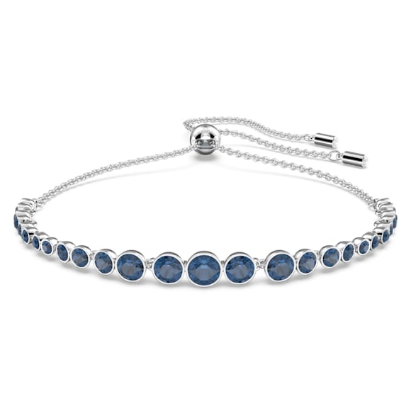 Imber Emily bracelet, Mixed round cuts, Blue, Rhodium plated - Swarovski, 5663394