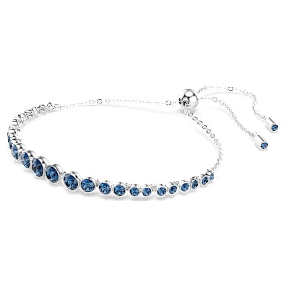 Imber Emily 브레이슬릿, 라운드 컷 믹스, 블루, 로듐 플래팅 - Swarovski, 5663394