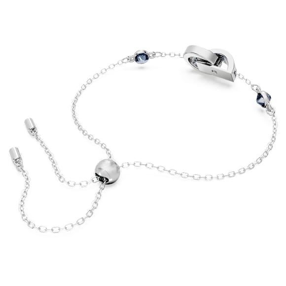 Bransoletka Dextera, Zazębiająca się pętla, Niebieska, Powłoka z rodu - Swarovski, 5663493
