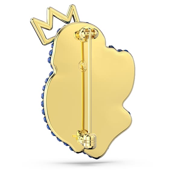 Swan brooch, Swan, Blue, Gold-tone plated - Swarovski, 5663540