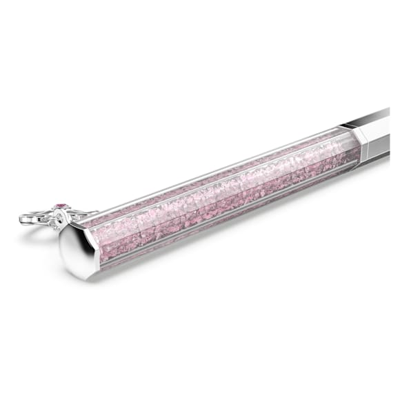 Ballpoint pen, Heart, Pink, Chrome plated - Swarovski, 5664113